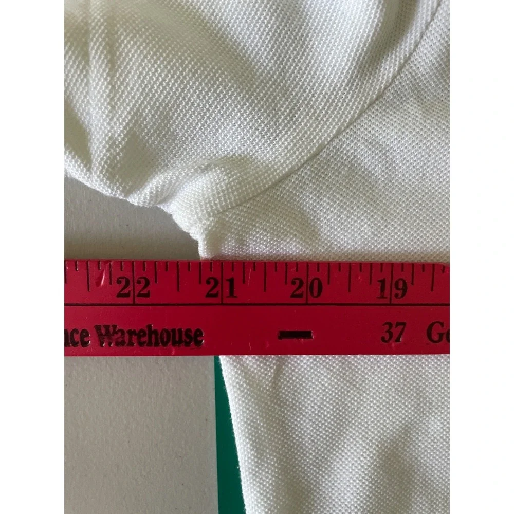 Lacoste Womens White Pique Knit Scoop Neck Short Sleeve T-Shirt Logo US XL EU 50 - Picture 4 of 8